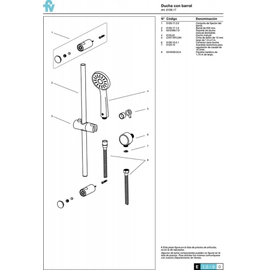 Griferia de ducha Fv Barral Polca II 128.17 autolimpiante cr