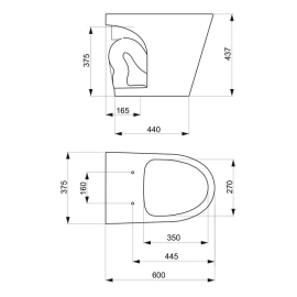 Inodoro corto Ferrum Marina negro MAR-IN-004-NE