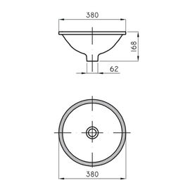 Bacha de lavatorio Ferrum armonica circular bajo mesada ARM-BH-085-BL