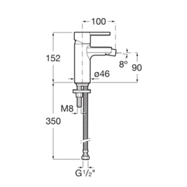 Griferia bidet monocomando Roca Naia Cromo A5A6296C0L
