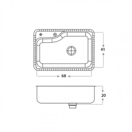 Bacha de cocina Mi Pileta Encastrable simple c/dosific 802ED