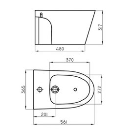 Bidet Ferrum marina de colgar 1 Ag blanco MAR-BI-111-BL