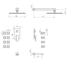 Griferia ducha 3 vias escocesa Hidromet Intrepid cromo 9740CRCR