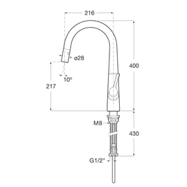 Griferia cocina syra pico "U" cromo Roca