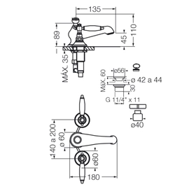 Grifería de lavatorio FV vermont lever 0207/83L-CCB