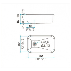 Bacha de cocina Simple Johnson Z52 c/Antirrebalse
