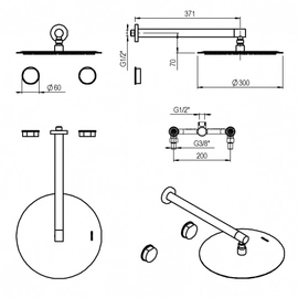 Griferia de ducha Hidromet Luxury s/transf white 15009BL