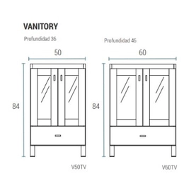 Mueble Schneider Terra Vetro Blanco 60cm sin mesada