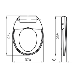 Tapa de inodoro Ferrum Andina con sistema bidet TRA-TP-005-BL