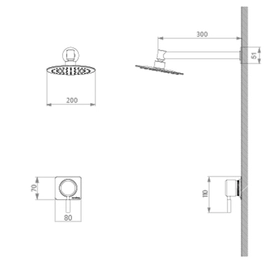 Grifería de ducha Andez cross XXL sin transferencia 616.17.05