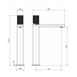 Griferia de lavatorio Piazza Lounge Art Monoc Alto grafito 10902GF