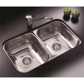 Bacha de cocina doble Johnson+Griferia Monocomando