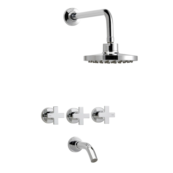 Griferia de ducha Peirano Vigo c/transf Cruz 80-132