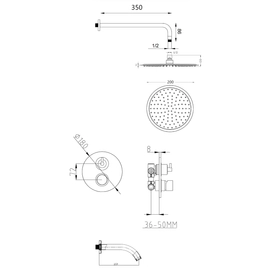 Griferia de ducha Ultragrif Onix Monoc c/transf grey gun UGL1022GG01