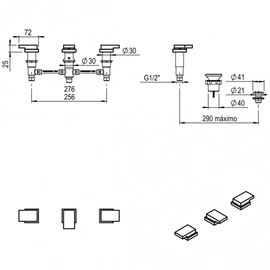 Griferia de bidet Hidromet Block plane 34007 negra