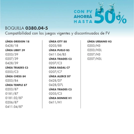 Boquilla aireadora FV repuestos ahorro de agua 5 l/min 0380.04-5-BT