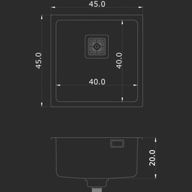 Bacha bajo mesada simple Mi pileta Black 640B