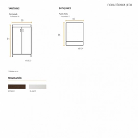 Vanitory Schneider Eco 50Cm Blanco con mesada 3 Ag