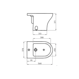 Bidet Ferrum 1 Agujero Veneto bco VNT-BI-101-BL
