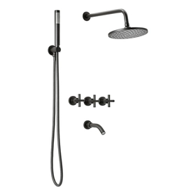 Grifería de ducha Peirano black velvet con transferencia 80-390