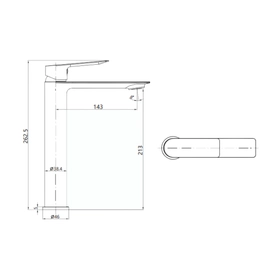 Griferia monocomando alto Estalgrif Skinny gun metal 6001-LA