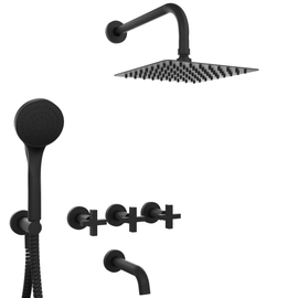 Griferia de ducha Hidromet Look 3V c/duchador cruz black 31105NEGR