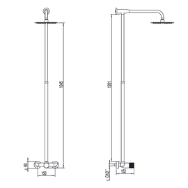Griferia de ducha Exterior Hidromet Texture sin transf c/barral 9891CRCR