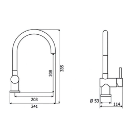Grifería de cocina Hidromet monocomando jockey pico curvo black