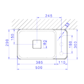 Bacha Deca Slim rectangular 500x300x135mm 3 ag bco L.43050.MD.17
