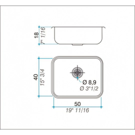 Bacha de cocina simple Johnson c/antirreb E50/18CR