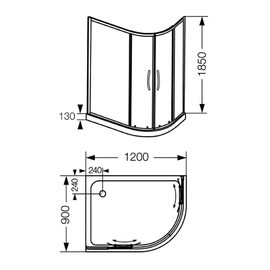 Box Ferrum 120x90 khios semiciruluar KHI-BX-005-CR