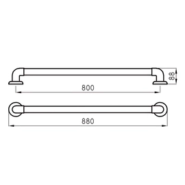 Barral Ferrum 80 cm traful recto rojo ESP-BR-016-RO