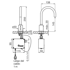 Grifería de lavatorio FV tronic electronico cromo 0363.05-CR