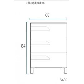 Vanitory Schneider 60 cm Wengue Rivo con mesada