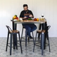 Mesa Tromen 120 negra c/madera 06-000-055