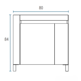 Mueble vanitory Schneider 80x84x46 aqua s/mesada blanco