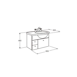 Mueble Ferrum Avignon de colgar 65 bco sin mesada X6IEB