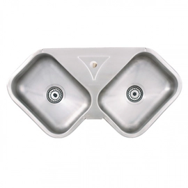 Bacha de cocina MI Pileta Esquinera semi lujo doble 350