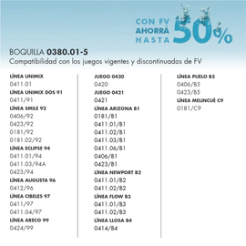 Boquilla aireadora FV repuestos de caudal 0380.01-5-BT