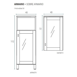 Sobre Armario Schneider Terra Vetro Blanco 40cm