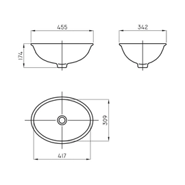 Bacha de lavatorio Ferrum armonica esquel bajo mesada blanca