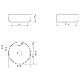 Bacha Deca apoyo slim redonda negro mate 1AG