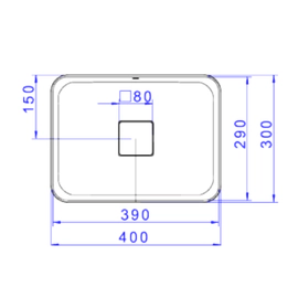Bacha Deca Slim de apoyo rectangular marron mate L.13040.22