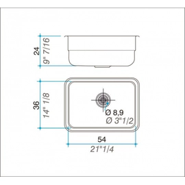 Bacha de cocina simple Johnson E54