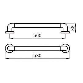 Barral de apoyo Ferrum 50cm traful negro ESP-BR-014-NE
