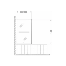 Mampara Ferrum Khios rebatible vidrio esmerilado NM8BY KHI-MP-055-CR