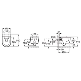 Inodoro suspendido inspira rimless blanco Roca