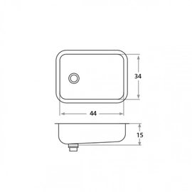 Bacha de cocina Mi Pileta bajo mesada simple Economica 143EC