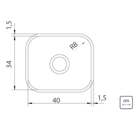 Bacha de cocina Tramontina 40x34x17cm Lavínia 40BL pulido 94081500