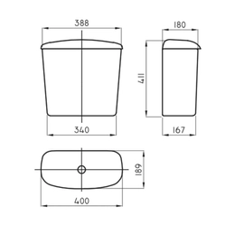 Depósito de colgar Ferrum andina mayo blanco DGU-DP-001-BL